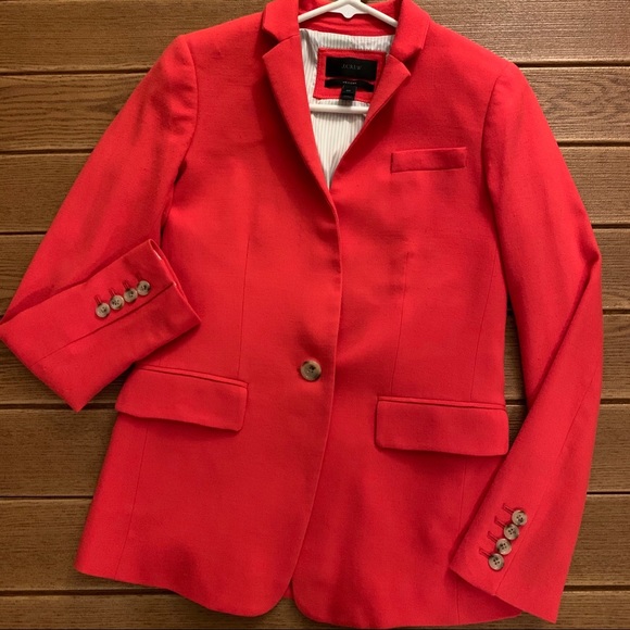 J Crew Red Wool Regent Blazer 00 Suit - Picture 2 of 5